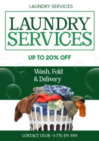 laundry service flyer A3 template