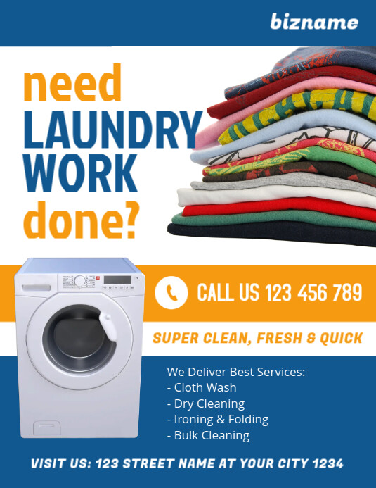 Laundry Service Flyer Template Løbeseddel (US Letter)