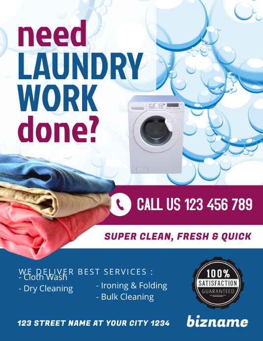 Laundry Service Flyer Template