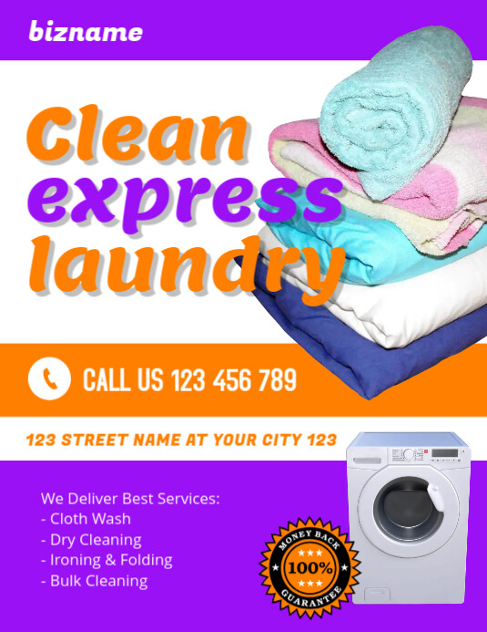 Laundry Service Flyer Template PosterMyWall
