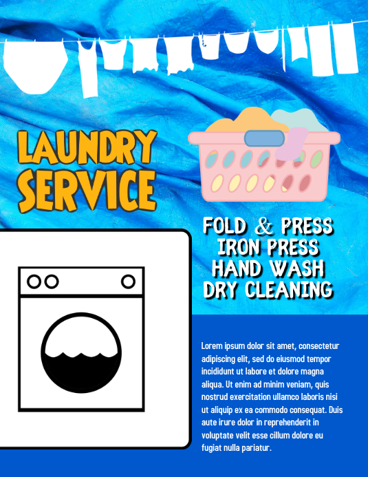 Laundry Service Wash and Fold Flyer Template PosterMyWall