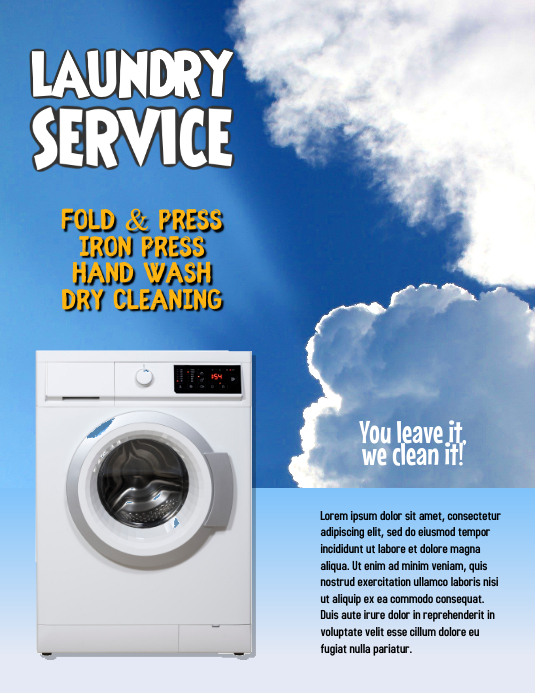 Laundry Service Wash and Fold Flyer Template PosterMyWall