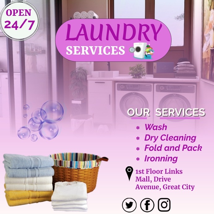 laundry services Template PosterMyWall