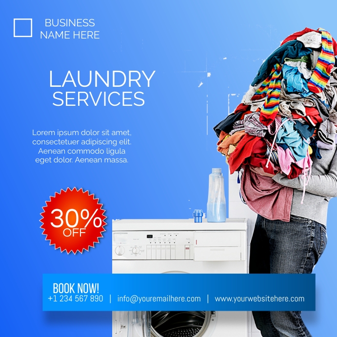 laundry services Template PosterMyWall