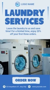 Laundry Services Flyer Instagram Story template