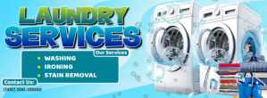 Laundry Services Flyer Facebook-coverfoto template
