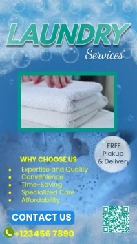 A clean, editable, eye-catching flyer template to promote laundry, wash & fold, or pickup services o Instagram 快拍