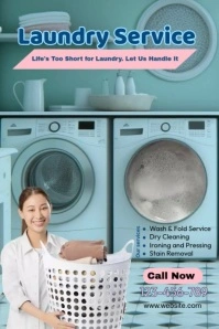 Laundry services poster ad template