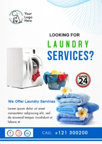 Laundry Services Poster Template A5