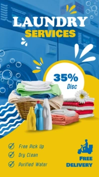 laundry services template Historia de Instagram