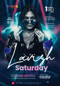 Lavish Saturday Party Design Template A4