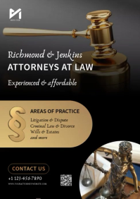 Law Firm Attorney Video Flyer Template A4