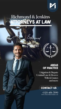 Modern Minimalist Law Firm Video Ad Attorney Flyer 9:16 Instagram Story template