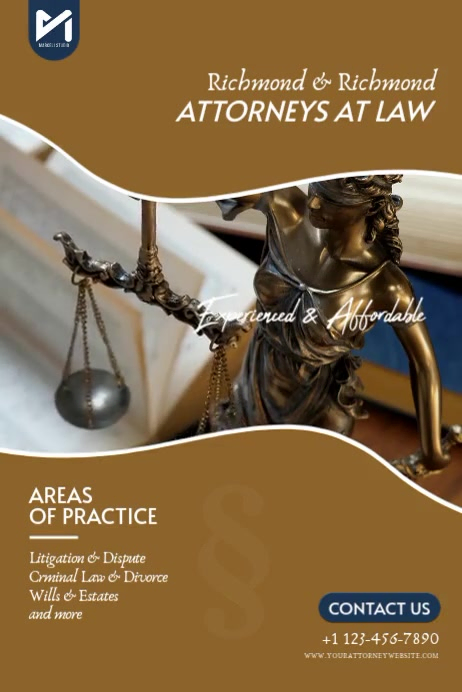 Law Firm Branding Video Flyer Template Póster