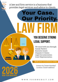 白色 Law Firm Services A6 Template