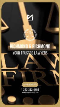 Black Gold Professional Law Firm Attorney Services Instagram Story Video template