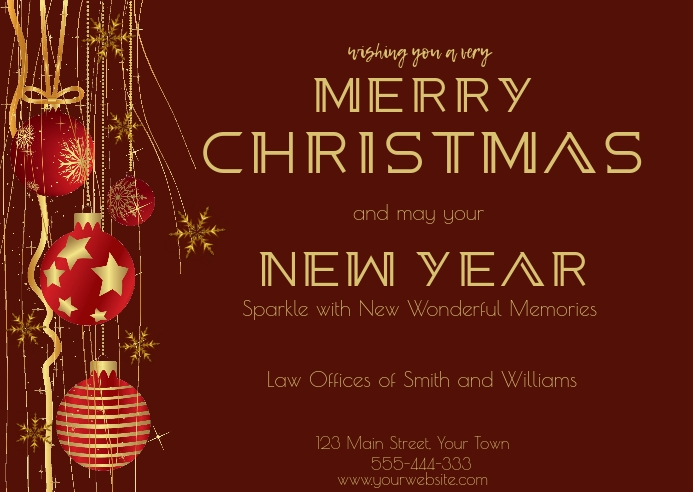 Law Office Holiday Postcard Template Postermywall