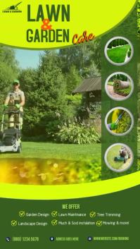 Yellow Lawn and Garden Care Services Pantalla Digital Template
