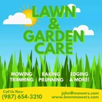 Lawn & Garden Care Mowing animation Cuadrado (1:1) template