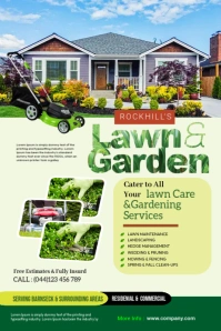 lawn & garden services flyer Transparent 4 stopy × 6 stóp template