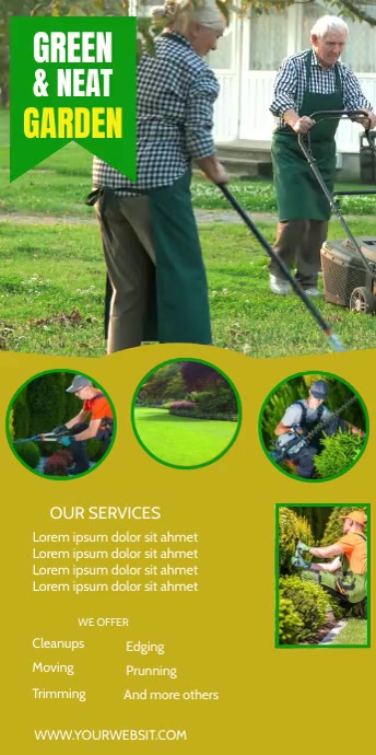 lawn & garden care service template Rollbanner 3 stopy × 6 stóp