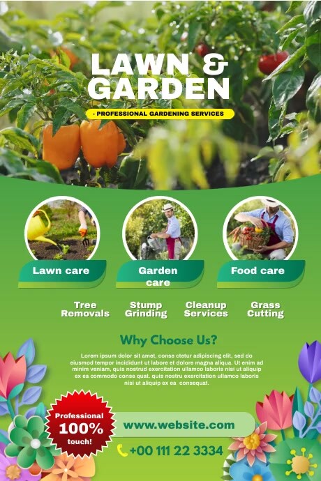 LAWN & GARDEN poster Plakat template