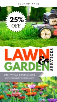 Lawn & Garden Services Flyer Digitalanzeige (9:16) template