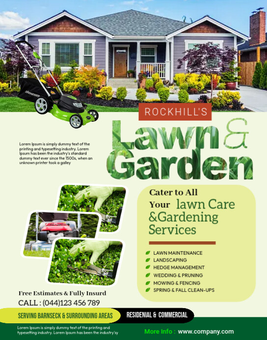 lawn & garden services flyer Plakat/tablica ścienna template