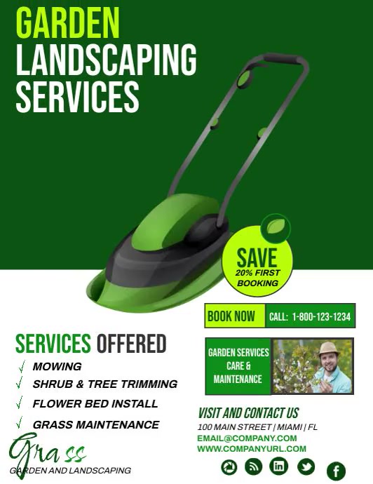 lawn and garden website template postermywall lawn mowing website template