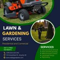 Lawn and gardening services Instagram Post template