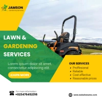LAWN AND GARDENING SERVICES POSTER Kwadrat (1:1) template