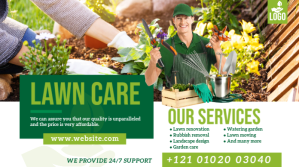 Lawn and Landscaping Services Ad Twitter Post template