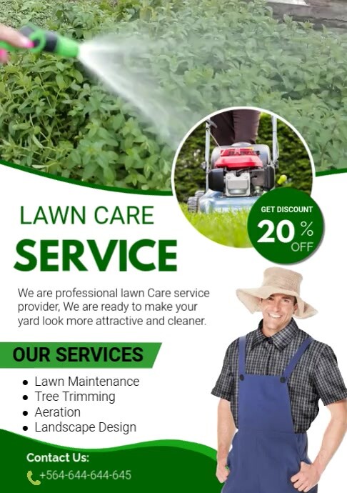 lawn care, lawn mowing, lawn services, lawn ( A4 template