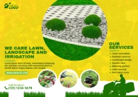 Lawn Care & Gardening Services Postcard template