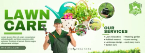 Lawn Care & Gardening Services Ikhava Yesithombe se-Facebook template