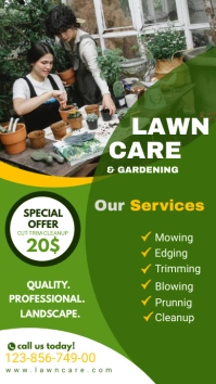 Lawn Care & Gardening Pantalla Digital (9:16) template