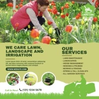 Lawn Care & Gardening Services Ad Template Instagram na Post