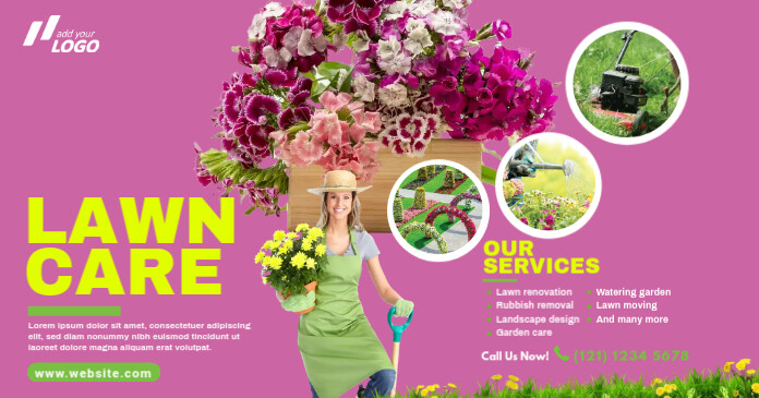 Lawn Care & Gardening Services Facebook Shared Image template