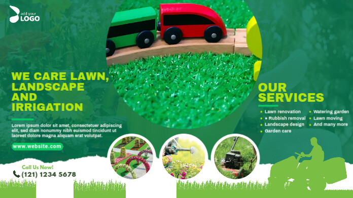 Lawn Care & Gardening Services Twitter Post template
