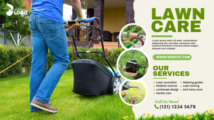 Lawn Care & Gardening Services Twitter Post template
