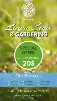Lawn Care and Gardening Service Digital Display Digitalanzeige (9:16) template