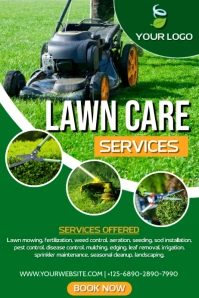Professional lawn care service flyer Cartaz template