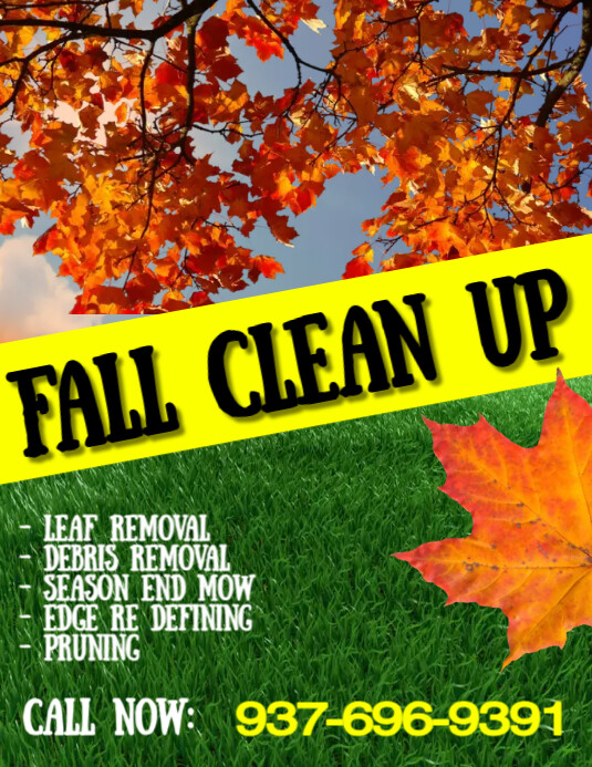 Lawn Care Fall Clean Up Flyer Template PosterMyWall