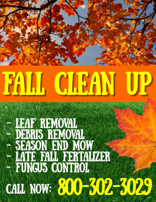 Lawn Care Fall Clean Up Flyer Template PosterMyWall lawn-care-fall-clean-up-flyer-template-postermywall
