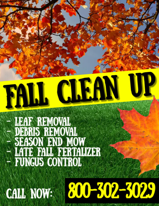 Lawn Care Fall Clean Up Flyer Template PosterMyWall