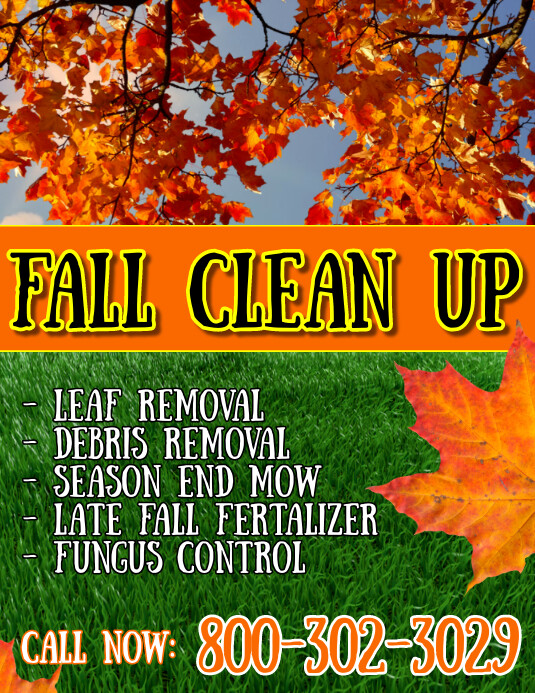 Lawn Care Fall Clean Up Flyer Template | PosterMyWall