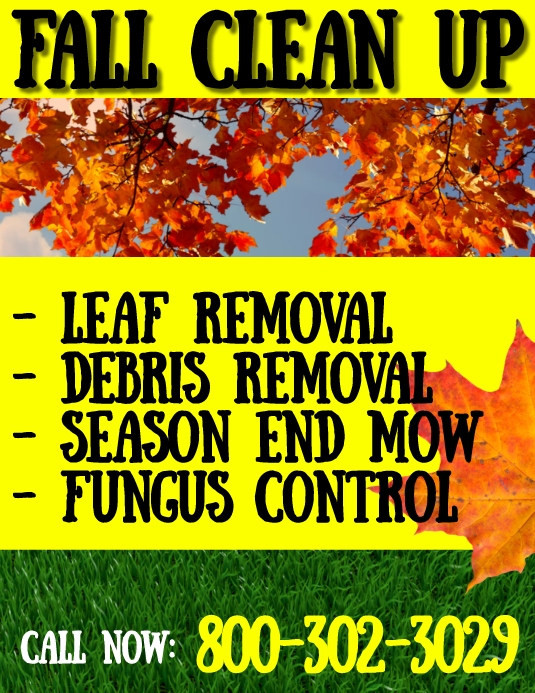 Copy of Lawn Care Fall Clean Up Flyer template PosterMyWall