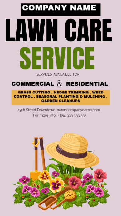 lawn care flyer História do Instagram template