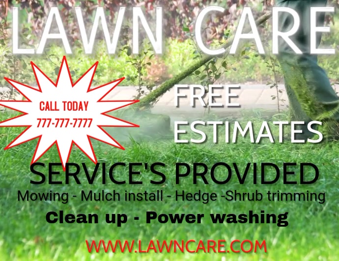 LAWN CARE LANDSCAPING  GRASS CUTTING SMALL BUSINESS FLYERS Pamflet (Letter AS) template