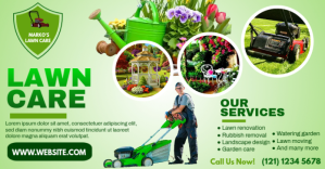 lawn care poster template Facebook Ad